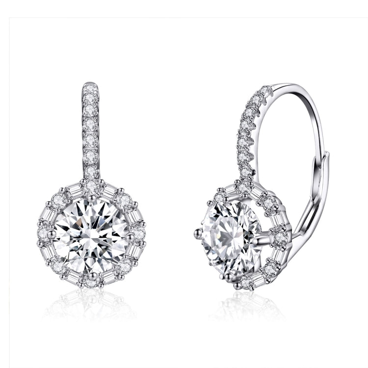 Orecchini pendenti rotondi in argento sterling 925 con zirconi, SCE508