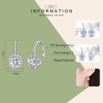 Orecchini pendenti rotondi in argento sterling 925 con zirconi, SCE508