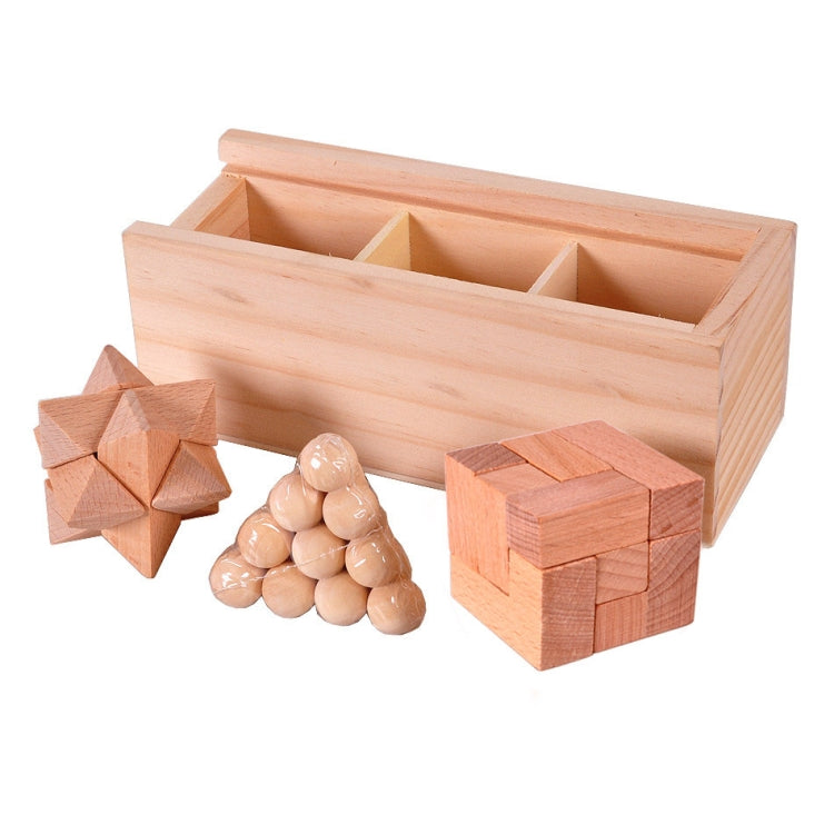 Set 3 scatole di legno gioco educativo per adulti