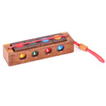 Set 2 scacchi educativi in legno colorati 12x8x3 cm