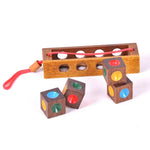 Set 2 scacchi educativi in legno colorati 12x8x3 cm