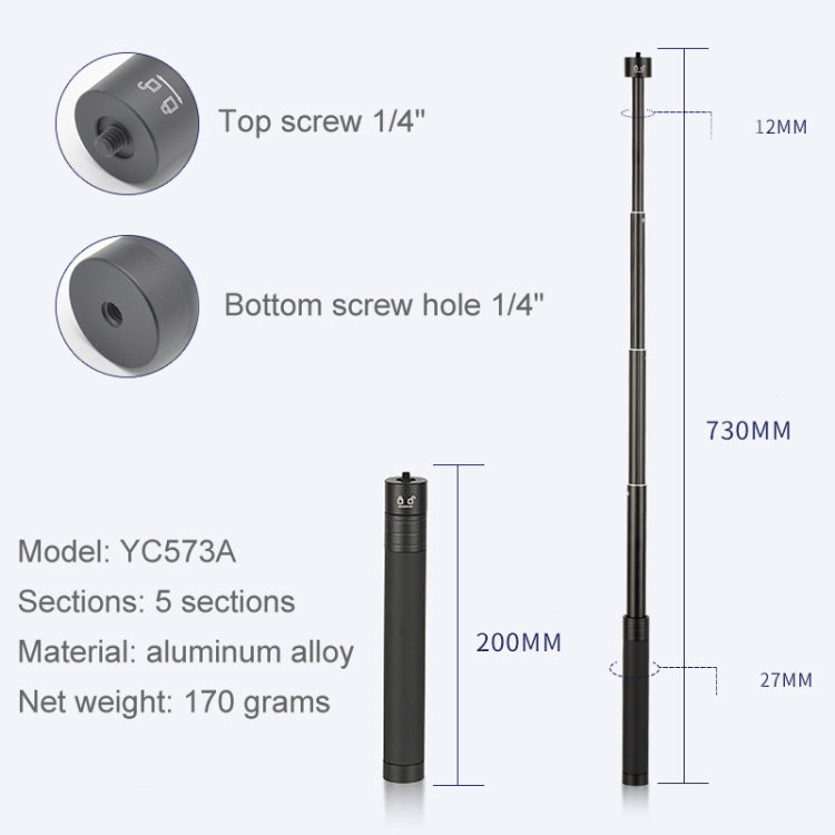 Stabilizzatore per asta di prolunga Asta di prolunga per selfie dedicata per gimbal G5 / SPG / WG2, YC573A, YC573B, YC4120, YC493, YC667C, YC669 With PTZ, Dual-purpose Tie-in
