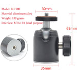 Mini treppiede da tavolo in lega di alluminio Mini testa a sfera Treppiede inclinabile a 360 gradi con inclinazione di 90 gradi, BH-900, BH-901, BH-902, BH-903, BH-904, BH-905, BH-906, BH-907, BH-908