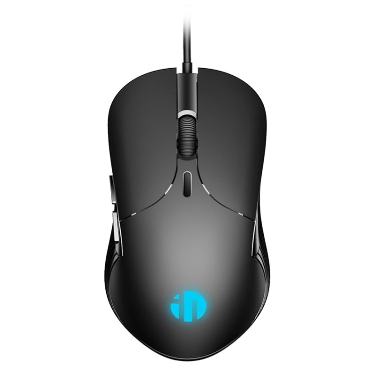 Inphic PB1 Mouse cablato da gioco con definizione macro, muto per ufficio aziendale, lunghezza cavo: 1,5 m, Black Silen Business Version, Classic Back Breathing Light, Matte White Breathing Light