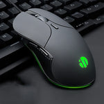 Inphic PB1 Mouse cablato da gioco con definizione macro, muto per ufficio aziendale, lunghezza cavo: 1,5 m, Black Silen Business Version, Classic Back Breathing Light, Matte White Breathing Light