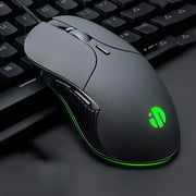 Inphic PB1 Mouse cablato da gioco con definizione macro, muto per ufficio aziendale, lunghezza cavo: 1,5 m, Black Silen Business Version, Classic Back Breathing Light, Matte White Breathing Light