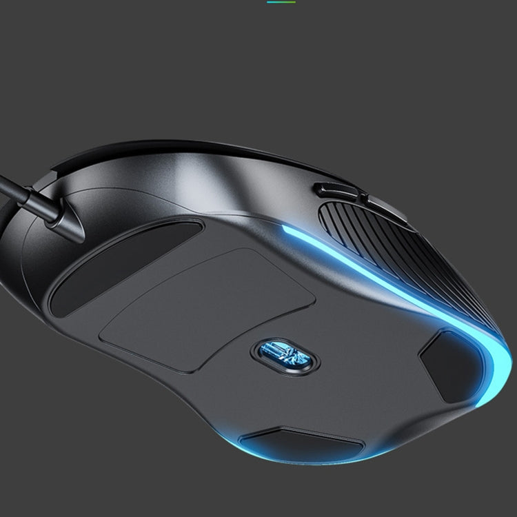 Inphic PB1 Mouse cablato da gioco con definizione macro, muto per ufficio aziendale, lunghezza cavo: 1,5 m, Black Silen Business Version, Classic Back Breathing Light, Matte White Breathing Light