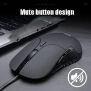 Inphic PB1 Mouse cablato da gioco con definizione macro, muto per ufficio aziendale, lunghezza cavo: 1,5 m, Black Silen Business Version, Classic Back Breathing Light, Matte White Breathing Light