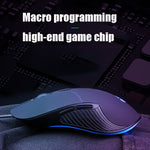 Inphic PB1 Mouse cablato da gioco con definizione macro, muto per ufficio aziendale, lunghezza cavo: 1,5 m, Black Silen Business Version, Classic Back Breathing Light, Matte White Breathing Light