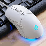 Inphic PB1 Mouse cablato da gioco con definizione macro, muto per ufficio aziendale, lunghezza cavo: 1,5 m, Black Silen Business Version, Classic Back Breathing Light, Matte White Breathing Light