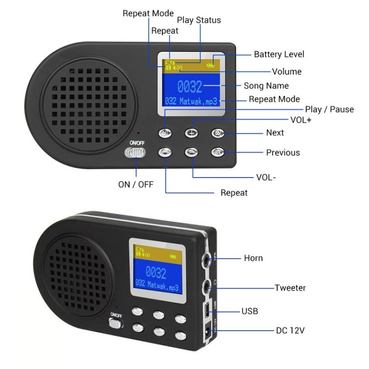 Lettore MP3 per richiamo uccelli da esterno con telecomando wirel