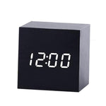 Suoni multicolori Controllo Orologio in legno Moderno LED digitale Sveglia da scrivania Termometro Timer, Black White, Black Red, Black Blue, Black Green, White Wood, White Red, White Blue, White Green, Wooden White, Wooden Red, Wooden Blue, Wooden Gre...
