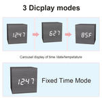 Suoni multicolori Controllo Orologio in legno Moderno LED digitale Sveglia da scrivania Termometro Timer, Black White, Black Red, Black Blue, Black Green, White Wood, White Red, White Blue, White Green, Wooden White, Wooden Red, Wooden Blue, Wooden Gre...