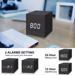 Suoni multicolori Controllo Orologio in legno Moderno LED digitale Sveglia da scrivania Termometro Timer, Black White, Black Red, Black Blue, Black Green, White Wood, White Red, White Blue, White Green, Wooden White, Wooden Red, Wooden Blue, Wooden Gre...
