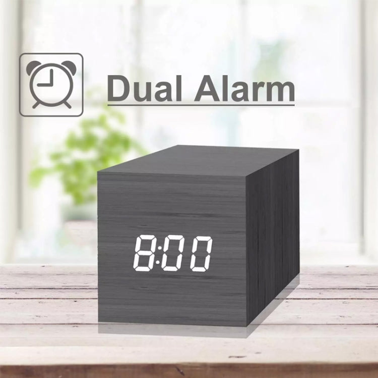 Suoni multicolori Controllo Orologio in legno Moderno LED digitale Sveglia da scrivania Termometro Timer, Black White, Black Red, Black Blue, Black Green, White Wood, White Red, White Blue, White Green, Wooden White, Wooden Red, Wooden Blue, Wooden Gre...
