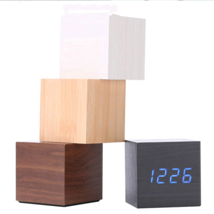 Suoni multicolori Controllo Orologio in legno Moderno LED digitale Sveglia da scrivania Termometro Timer, Black White, Black Red, Black Blue, Black Green, White Wood, White Red, White Blue, White Green, Wooden White, Wooden Red, Wooden Blue, Wooden Gre...