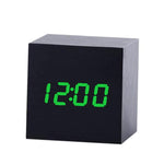 Suoni multicolori Controllo Orologio in legno Moderno LED digitale Sveglia da scrivania Termometro Timer, Black White, Black Red, Black Blue, Black Green, White Wood, White Red, White Blue, White Green, Wooden White, Wooden Red, Wooden Blue, Wooden Gre...