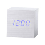 Suoni multicolori Controllo Orologio in legno Moderno LED digitale Sveglia da scrivania Termometro Timer, Black White, Black Red, Black Blue, Black Green, White Wood, White Red, White Blue, White Green, Wooden White, Wooden Red, Wooden Blue, Wooden Gre...