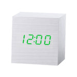 Suoni multicolori Controllo Orologio in legno Moderno LED digitale Sveglia da scrivania Termometro Timer, Black White, Black Red, Black Blue, Black Green, White Wood, White Red, White Blue, White Green, Wooden White, Wooden Red, Wooden Blue, Wooden Gre...