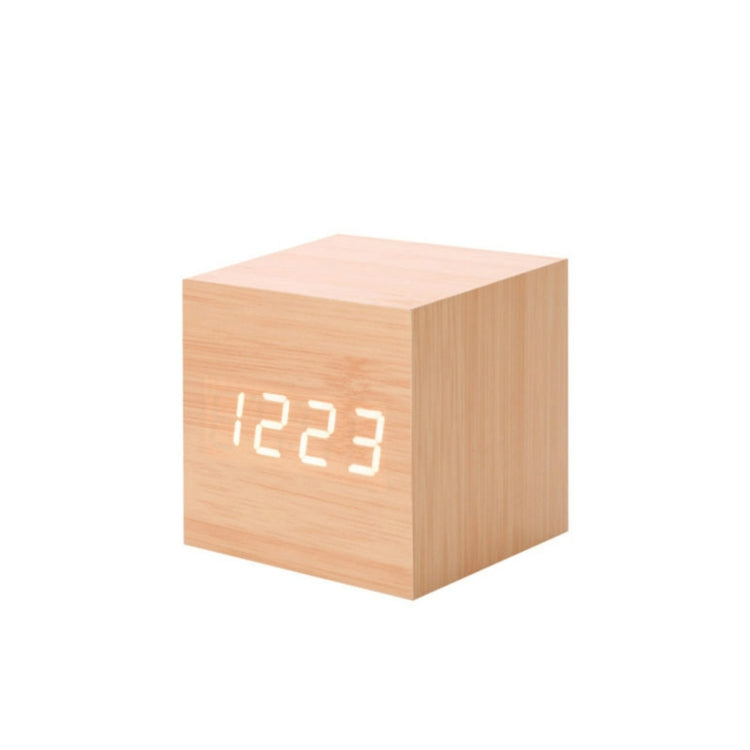 Suoni multicolori Controllo Orologio in legno Moderno LED digitale Sveglia da scrivania Termometro Timer, Black White, Black Red, Black Blue, Black Green, White Wood, White Red, White Blue, White Green, Wooden White, Wooden Red, Wooden Blue, Wooden Gre...