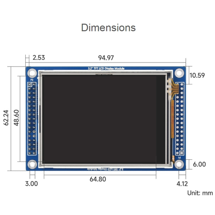 Waveshare 16498 Touch LCD da 3,2 pollici 320x240 pixel (D), con pannello a sfioramento e controller autonomi, 3.2inch LCD (D)