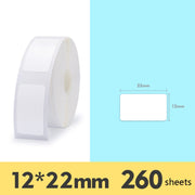 2 pezzi di adesivo per prodotti da supermercato, carta per cartellini del prezzo, carta per etichette termiche autoadesive per NIIMBOT D11, White 12x22mm 260 Sheets, White 12x30mm 210 Sheets, White 12x40mm 160 Sheets, White 15x26mm 230 Sheets