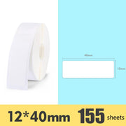 2 pezzi di adesivo per prodotti da supermercato, carta per cartellini del prezzo, carta per etichette termiche autoadesive per NIIMBOT D11, White 12x22mm 260 Sheets, White 12x30mm 210 Sheets, White 12x40mm 160 Sheets, White 15x26mm 230 Sheets