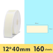 2 pezzi di adesivo per prodotti da supermercato, carta per cartellini del prezzo, carta per etichette termiche autoadesive per NIIMBOT D11, White 12x22mm 260 Sheets, White 12x30mm 210 Sheets, White 12x40mm 160 Sheets, White 15x26mm 230 Sheets