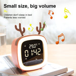Sveglia LED per studenti ricaricabile USB multifunzionale a forma di cervo dei cartoni animati per bambini