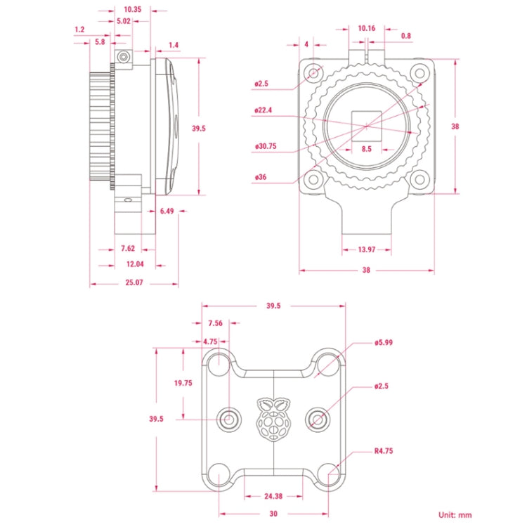 Modulo fotocamera globale 1.6MP per Raspberry Pi