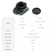 Modulo fotocamera con otturatore globale originale Raspberry Pi 1.6MP Waveshare, Raspberry Pi Module