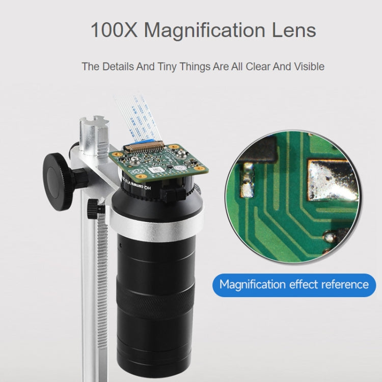 Lente microscopio industriale 100X attacco C/CS