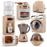 Simulazione Puzzle Cucina Giocattolo Casa da gioco Modello di elettrodomestici da cucina, Washing Machine, Bread Machine, Stove Oven, Water Dispenser, Microwave Oven, Egg Steamer, Juicer