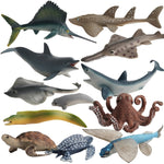3 ornamenti per modelli di animali marini di simulazione, Serrated Ray, Rays, Sea Turtle, Mako Shark, Happy Dolphin, Small Sea Dog, Sailfish, Guitarfish, Octopus, Flying Fish, Leatherback Turtle, Eel