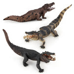 Set 3 giocattoli coccodrillo in PVC decorativi 29 cm