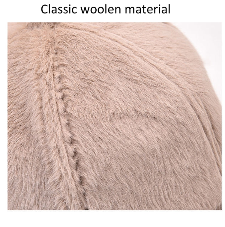 Berretto da baseball in peluche con pelliccia di coniglio ispessita autunno e inverno da donna, Adjustable