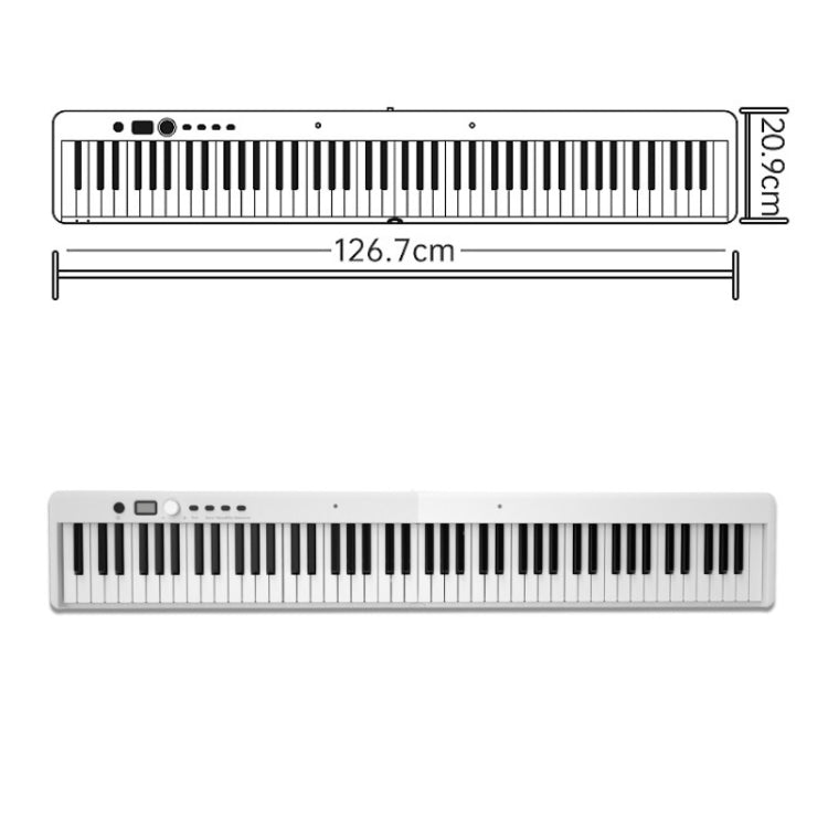 Tastiera per pianoforte elettronico portatile pieghevole Wersi a 88 tasti per pianoforte per principianti, spina CN, USB White, USB Black