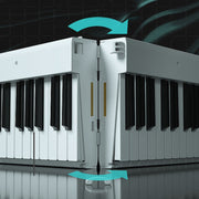 Tastiera per pianoforte elettronico portatile pieghevole Wersi a 88 tasti per pianoforte per principianti, spina CN, USB White, USB Black