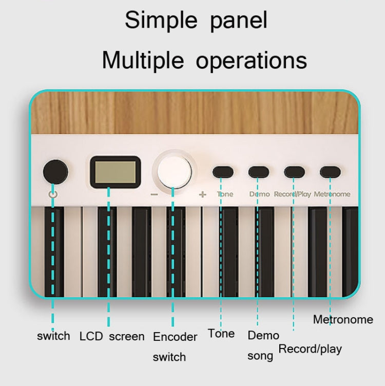 Tastiera per pianoforte elettronico portatile pieghevole Wersi a 88 tasti per pianoforte per principianti, spina CN, USB White, USB Black