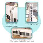 Tastiera per pianoforte elettronico portatile pieghevole Wersi a 88 tasti per pianoforte per principianti, spina CN, USB White, USB Black