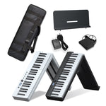 Tastiera per pianoforte elettronico portatile pieghevole Wersi a 88 tasti per pianoforte per principianti, spina CN, USB White, USB Black