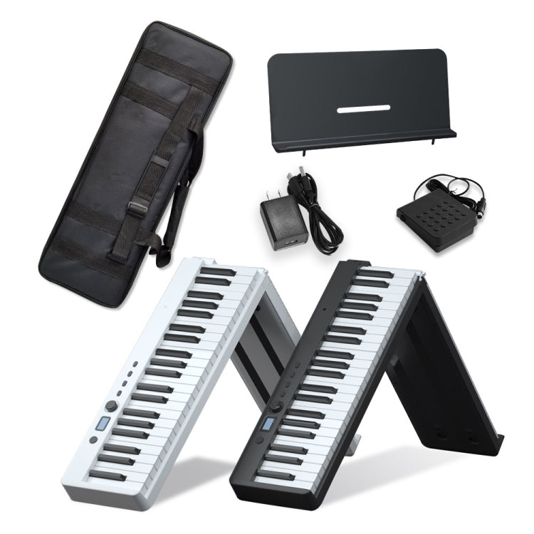 Tastiera per pianoforte elettronico portatile pieghevole Wersi a 88 tasti per pianoforte per principianti, spina CN, USB White, USB Black
