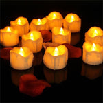 12 pz/scatola LED candela elettronica cera da tè simulazione lacrime lume di candela elettronico decorazione di nozze a lume di candela