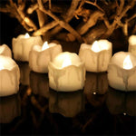 12 pz/scatola LED candela elettronica cera da tè simulazione lacrime lume di candela elettronico decorazione di nozze a lume di candela