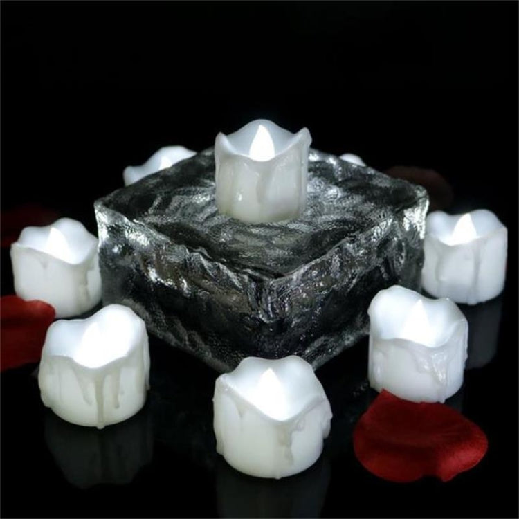 12 pz/scatola LED candela elettronica cera da tè simulazione lacrime lume di candela elettronico decorazione di nozze a lume di candela