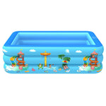 Piscina gonfiabile quadrata per bambini con modello di parco divertimenti per interni ed esterni per uso domestico, 130 x 85 x 50cm, 150 x 110 x 50cm, 180 x 130 x 55cm, 210 x 135 x 55cm