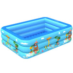 Piscina gonfiabile quadrata per bambini con modello di parco divertimenti per interni ed esterni per uso domestico, 130 x 85 x 50cm, 150 x 110 x 50cm, 180 x 130 x 55cm, 210 x 135 x 55cm