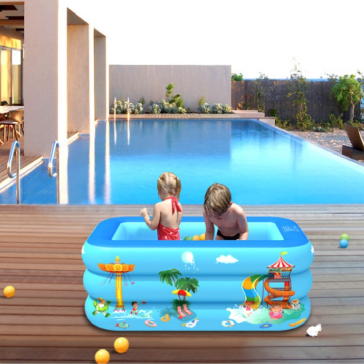 Piscina gonfiabile quadrata per bambini con modello di parco divertimenti per interni ed esterni per uso domestico, 130 x 85 x 50cm, 150 x 110 x 50cm, 180 x 130 x 55cm, 210 x 135 x 55cm