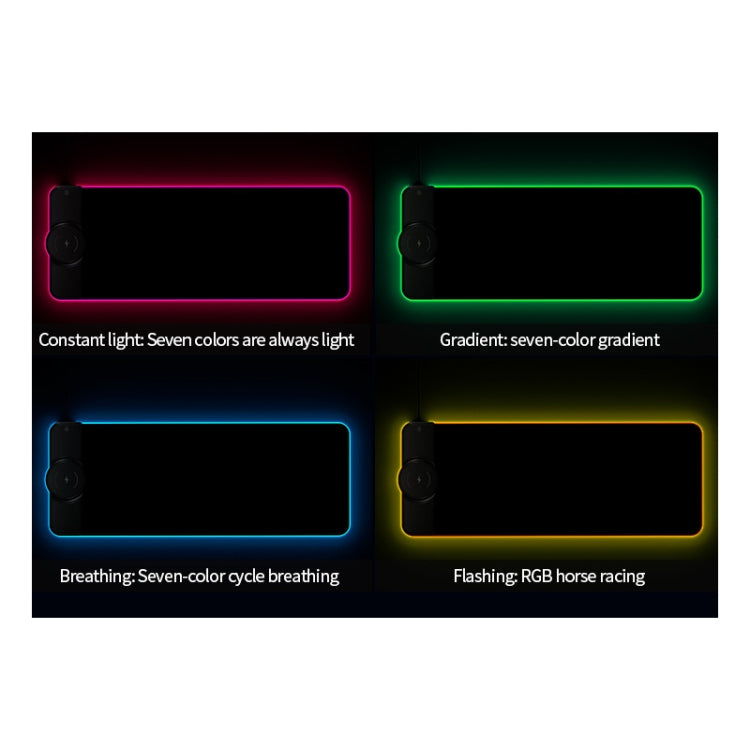 Tappetino per mouse con ricarica wireless RGB01 da 10 W Tappetino per mouse luminoso RGB, dimensioni: 810 x 310 x 4 mm
