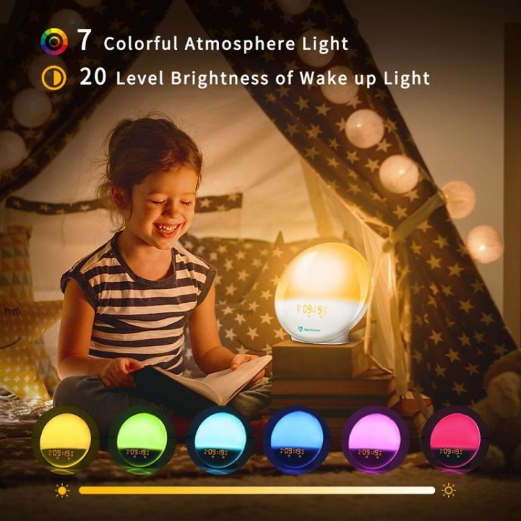 Sveglia elettronica ad attivazione vocale Alexa Sveglia all'alba Luce notturna Supporto Controllo APP intelligente,, EU Plug, US Plug, UK Plug